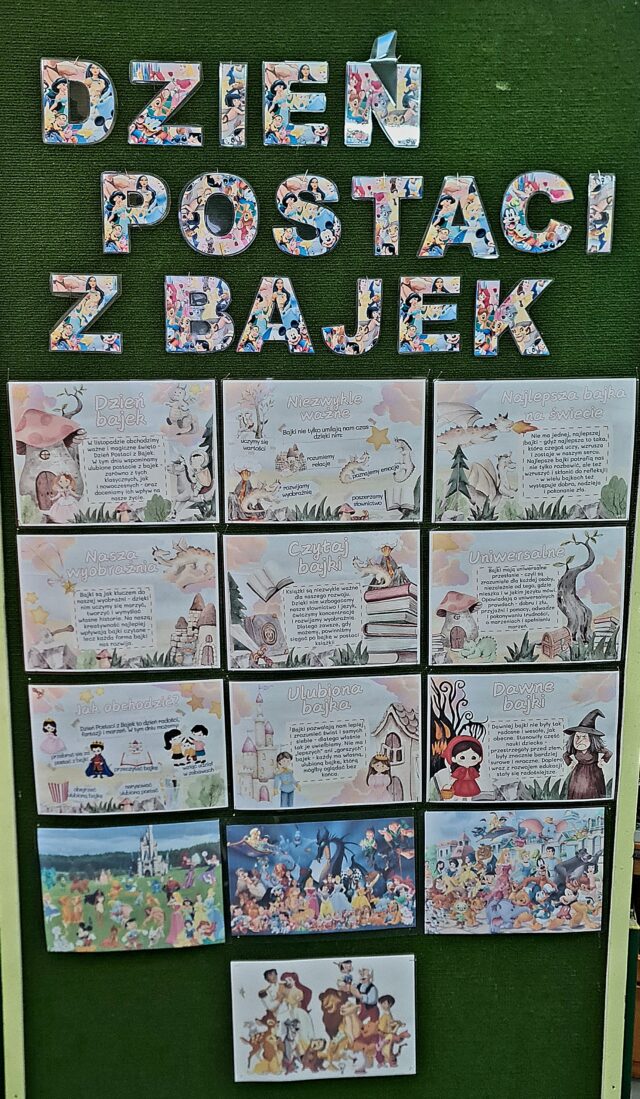 Gazetka z okazji Dnia Postaci z Bajek