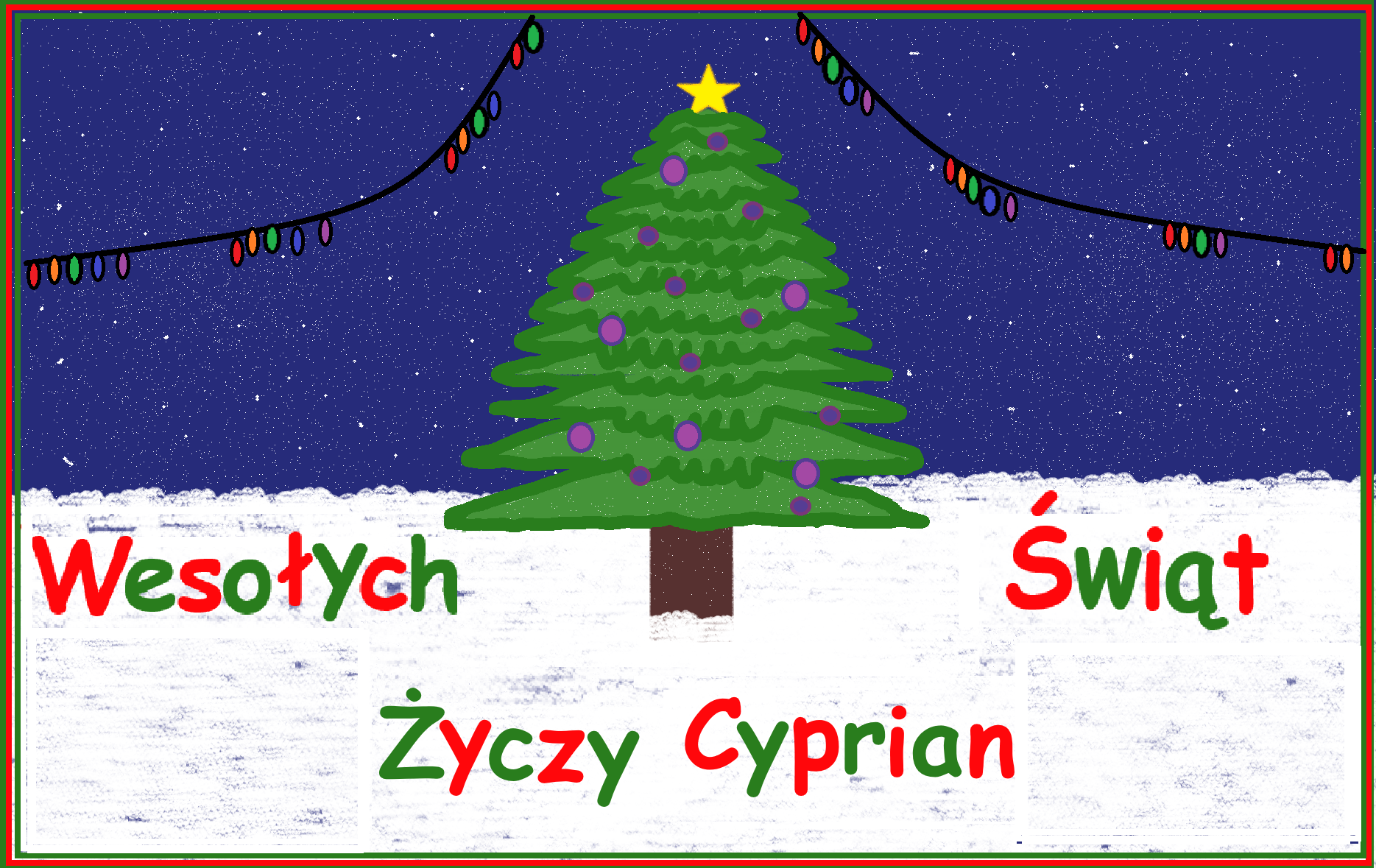 Kartka bożonarodzeniowa w programie graficznym