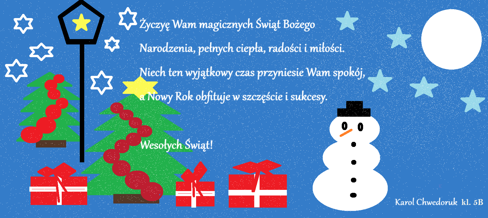 Kartka bożonarodzeniowa w programie graficznym