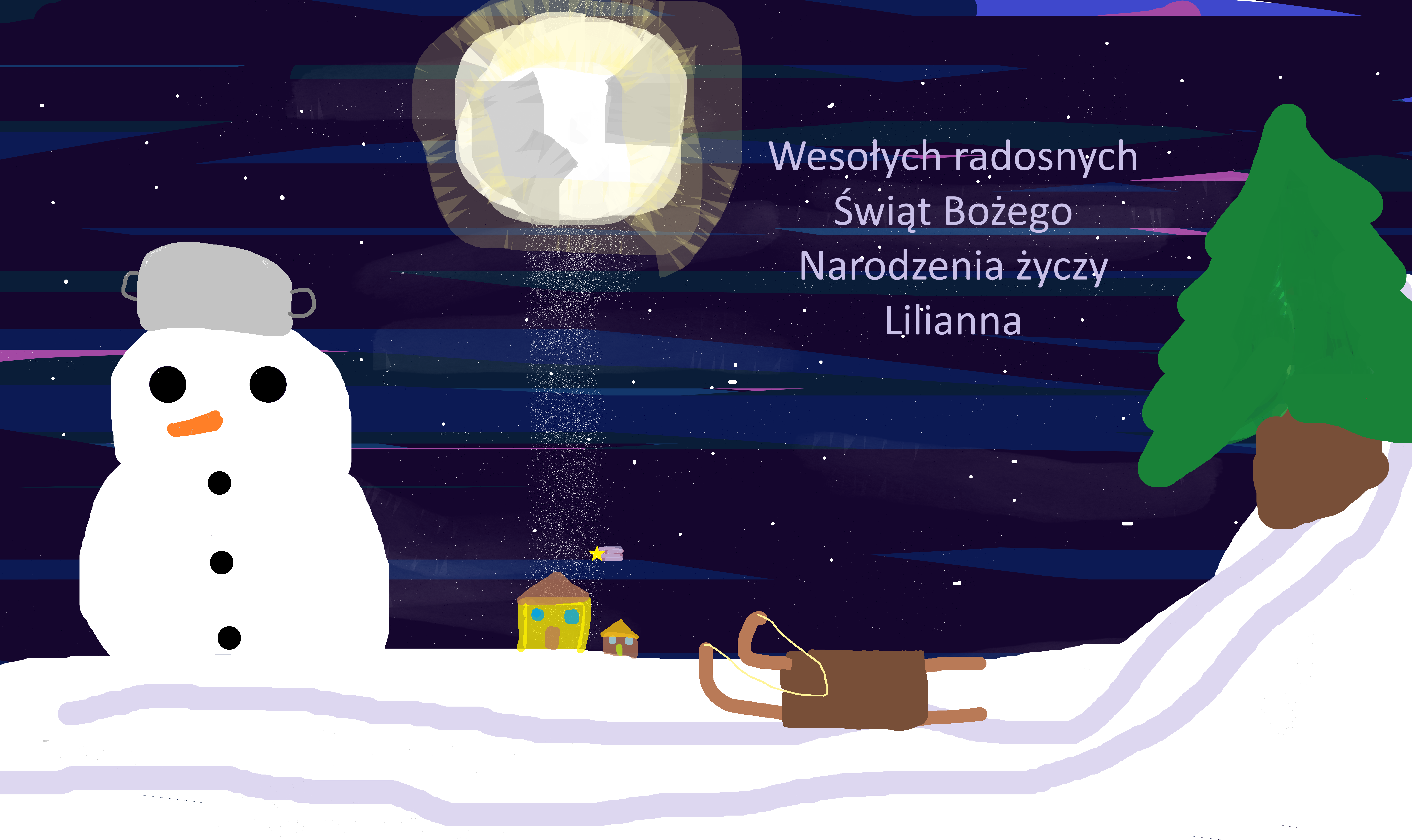 Kartka bożonarodzeniowa w programie graficznym