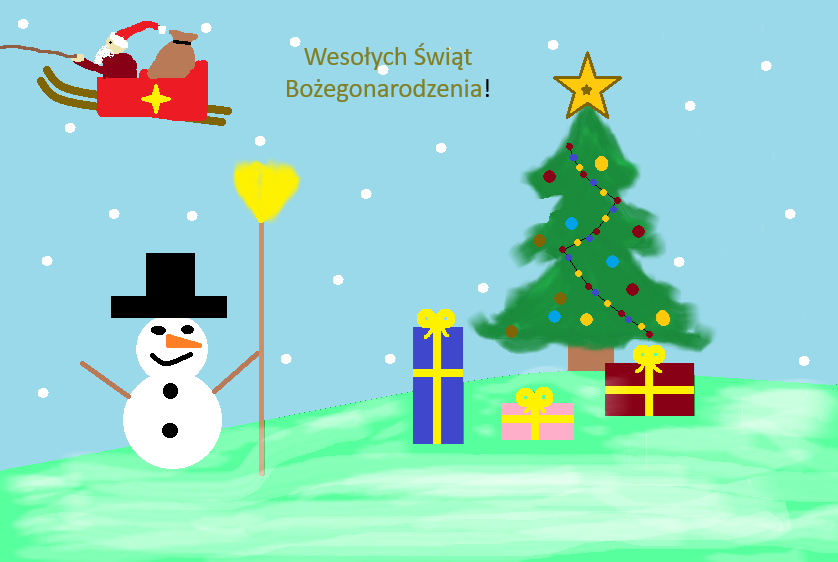 Kartka bożonarodzeniowa w programie graficznym