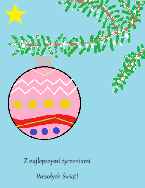 Kartka bożonarodzeniowa w programie graficznym